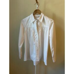 Tory Burch White Cotton Poplin Top, Size XS